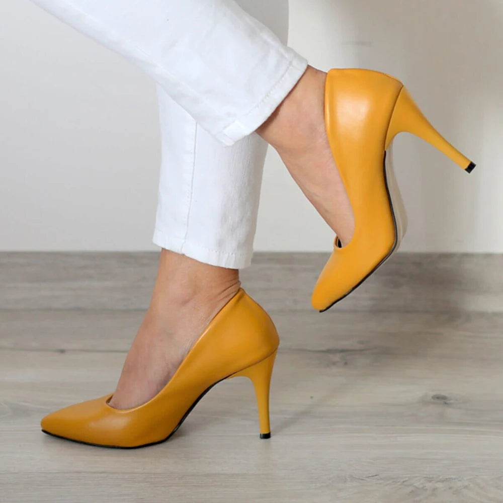 Colorful Big Size 33-45 Thin High Heel Stiletto Women Ladies Pumps Dress Shoes