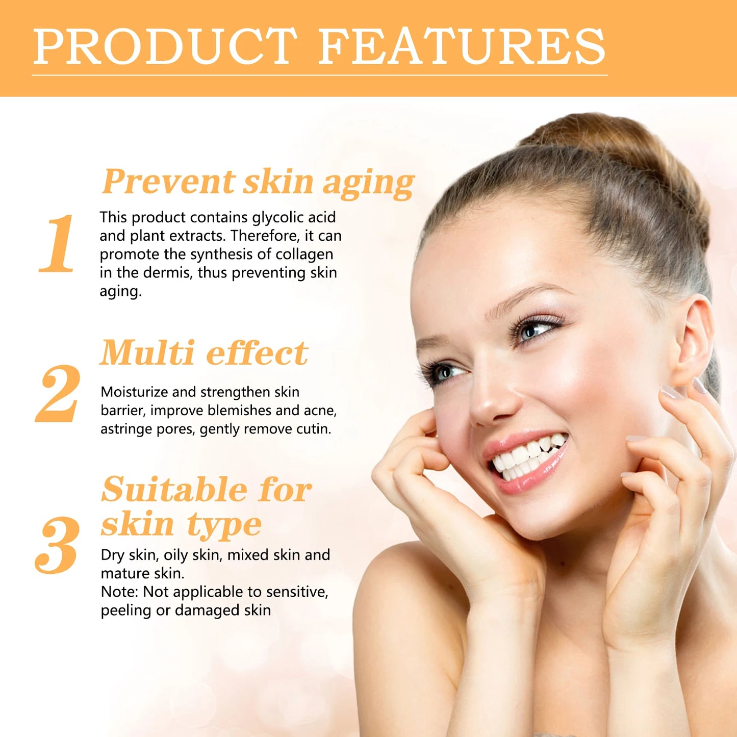 Glycolic Acid Toner 7% Toning Solution Moisturize Smoothing Skin Care Toner