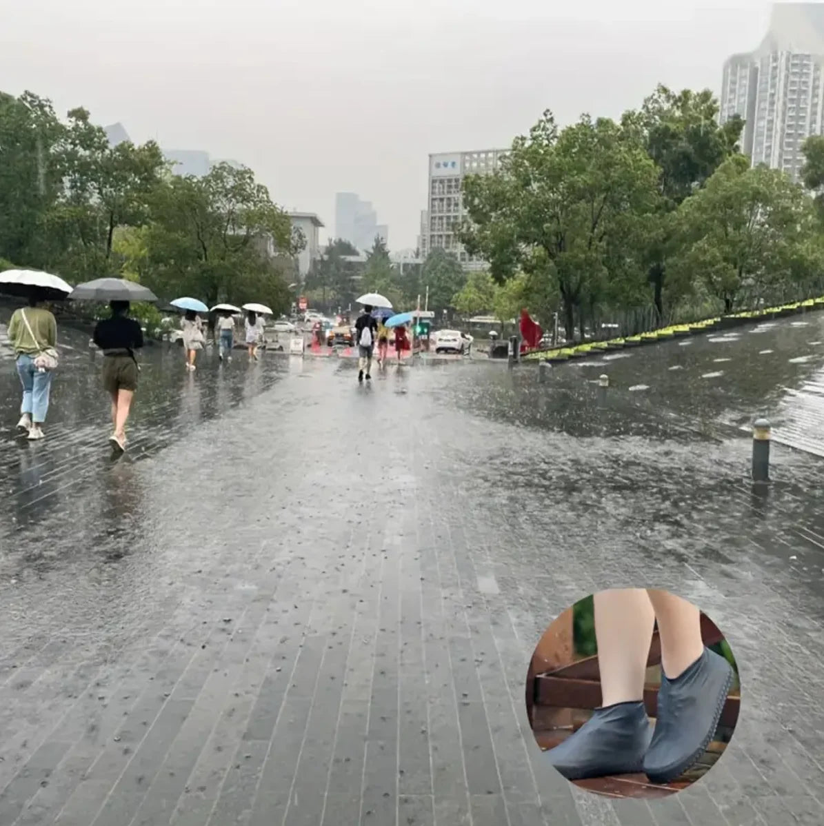 3 pair Of Outdoor Latex Rain Boots Waterproof Shoe Cover That Can Be Reused For Rain Prevention. Multiple Colors To Choose From,