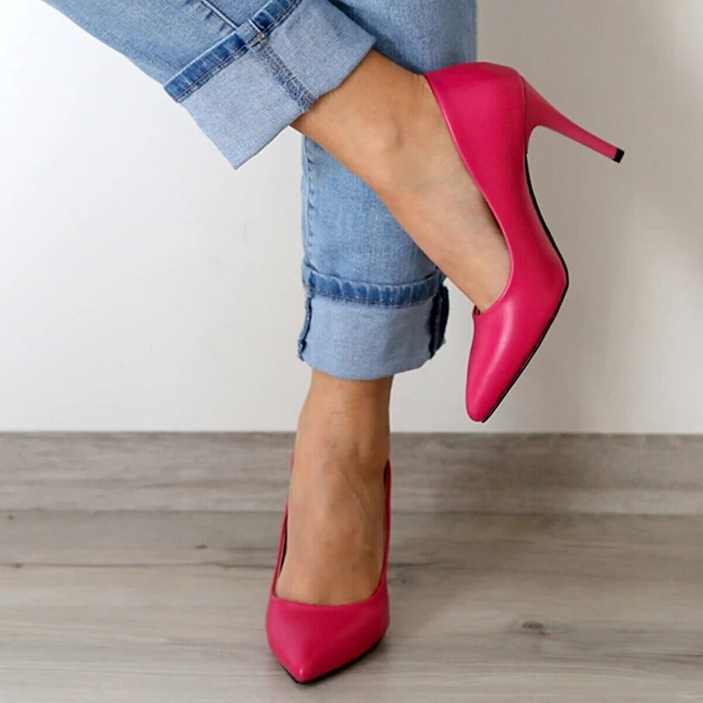 Colorful Big Size 33-45 Thin High Heel Stiletto Women Ladies Pumps Dress Shoes