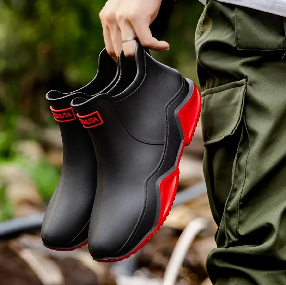 Trendy Outdoor Kitchen Non-slip Rain Boots, Motorcycle Waterproof Shoes, Rain Shoes Rubber Shoes Water Shoes Fishing Shoes