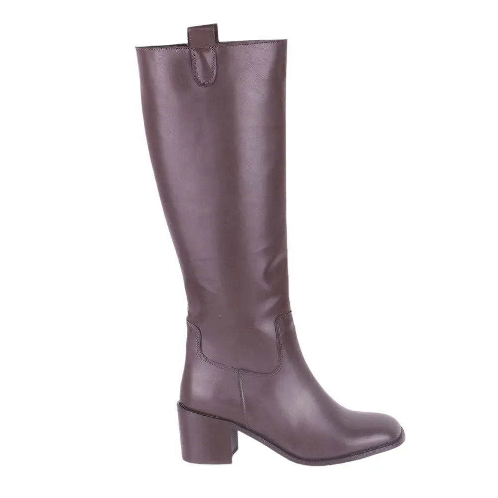 Boots Round Toe Knee-High  Chunky Heel  Thick Mid Heel  Boots Long Tall Boots