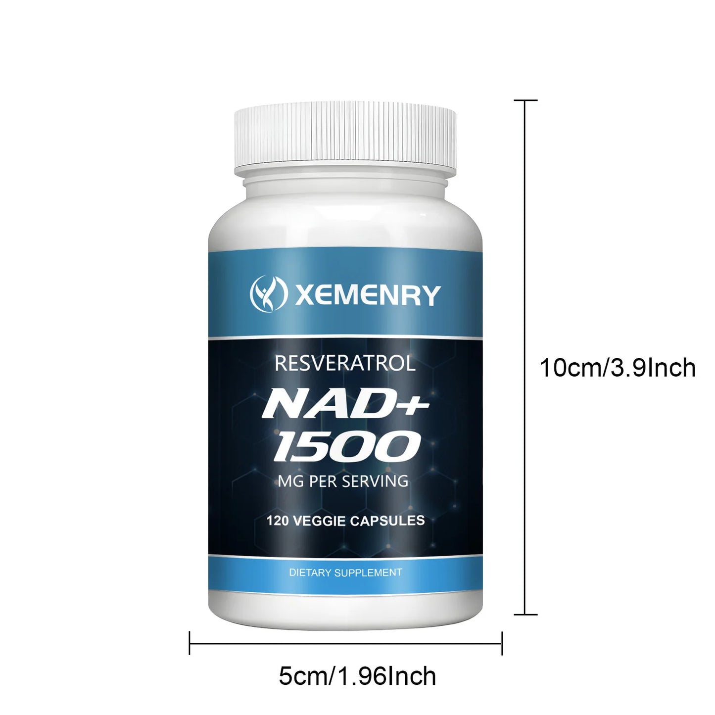 NAD+Supplements - with Reservatrol - Natural Energy Supplement, Support Cell Health, Anti-aging, Enhance Immunity - 120 Capsules