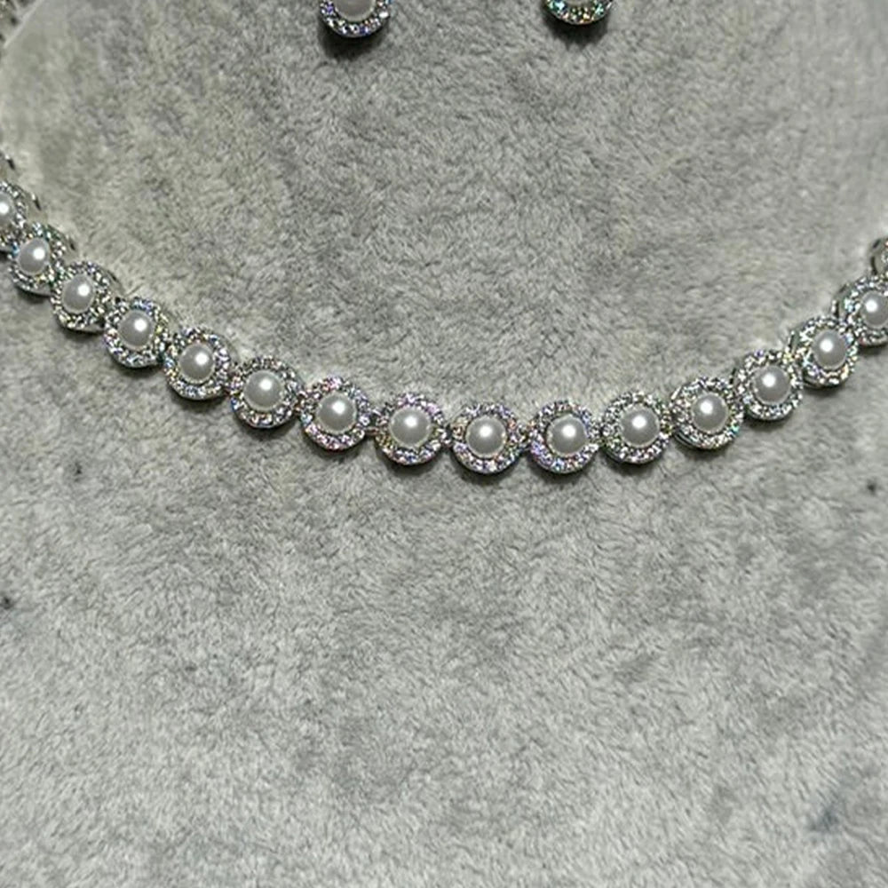 Pearl Necklace and Earrings Set  High Quality  Choker