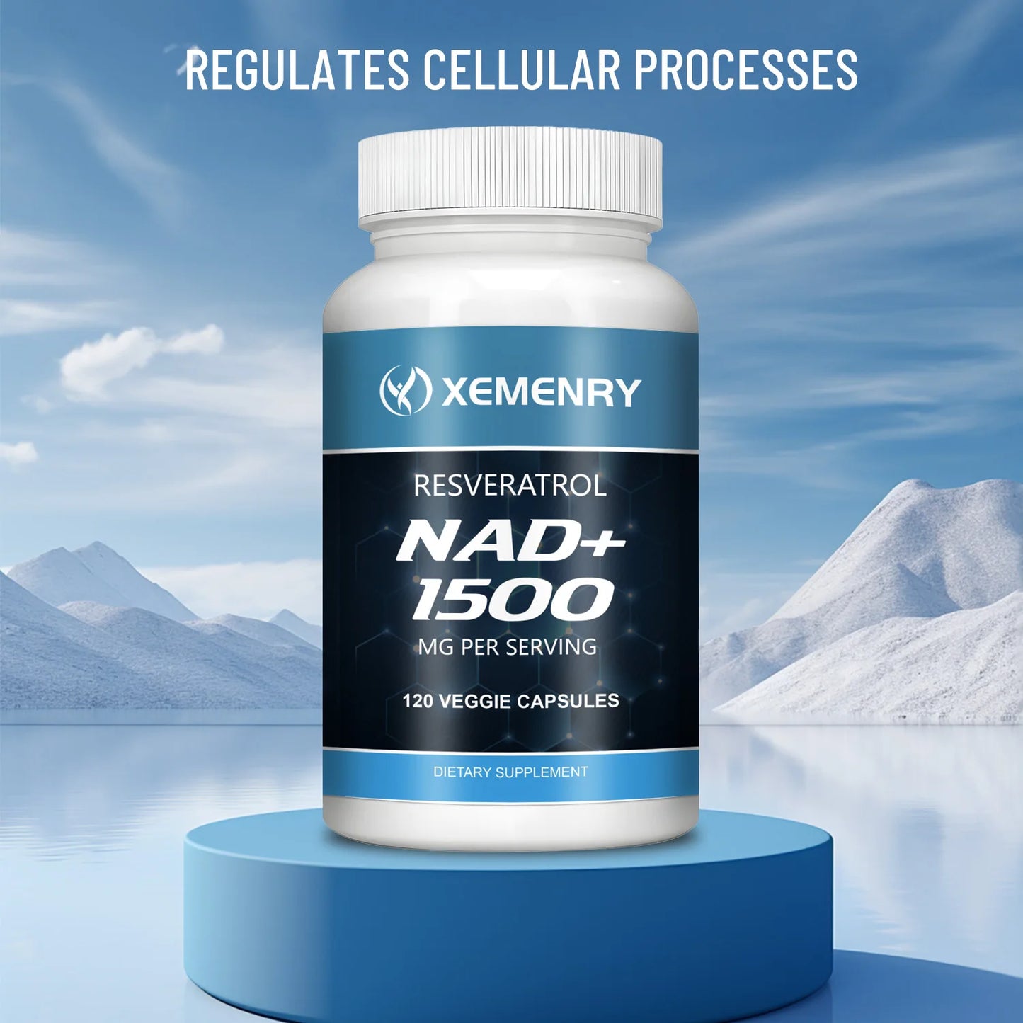 NAD+Supplements - with Reservatrol - Natural Energy Supplement, Support Cell Health, Anti-aging, Enhance Immunity - 120 Capsules