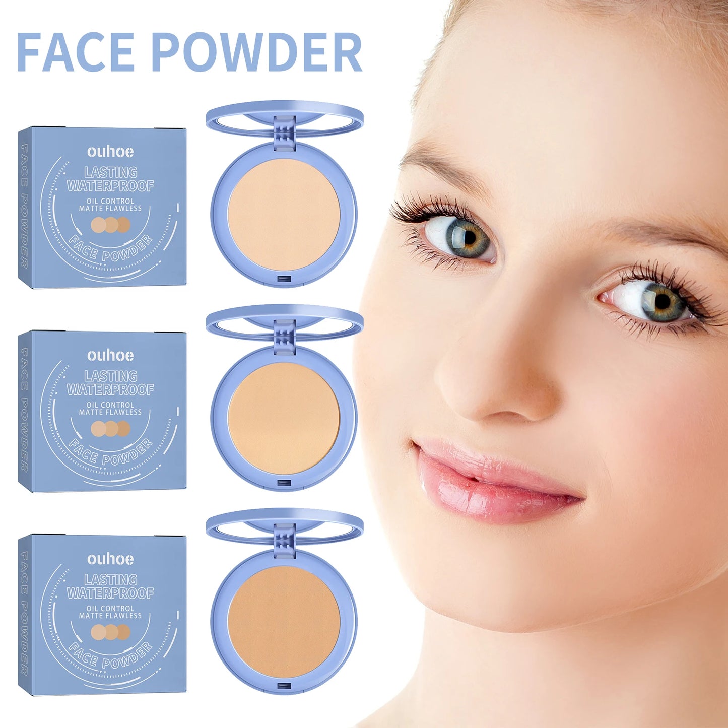 Face Loose Powder Foundation 3 Colors Oil Control Long Lasting Waterproof Makeup