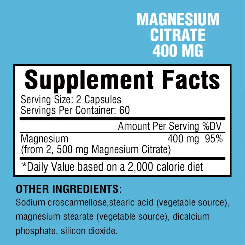 Magnesium Citrate – 120 Count – Essential Mineral Supplement