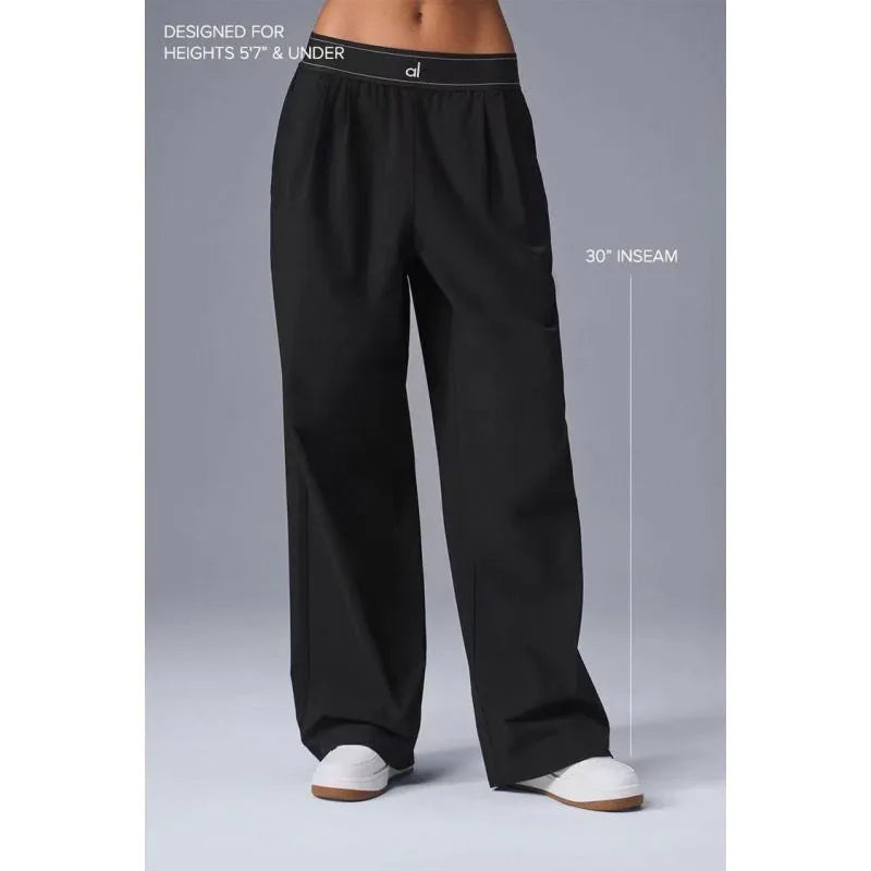 High-waisted women yoga casual straight leg casual pants Solid color high-grade sports casual yoga pants