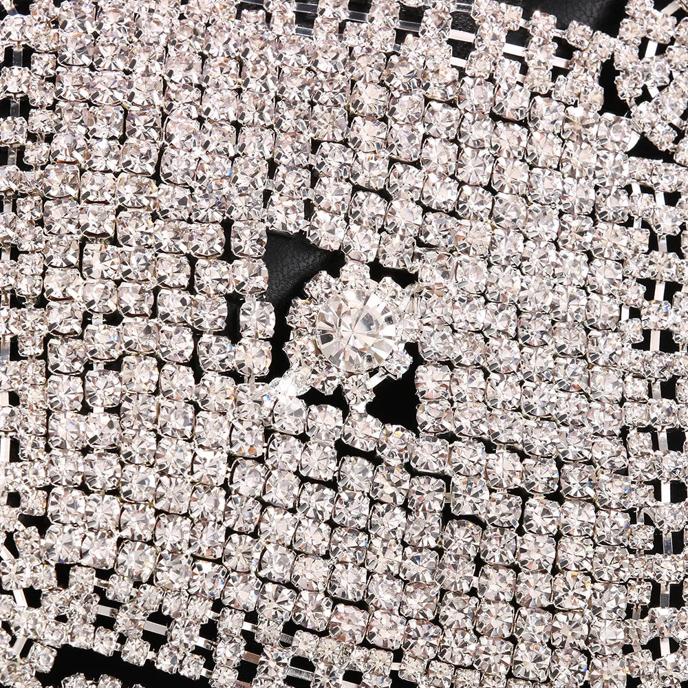 Rave Lingerie Crystal Bra Top  Sexy Jewelry Rhinestone Body Chain Harness