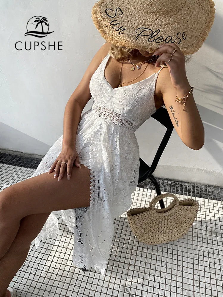V-neck Thin Straps Jumpsuit For Women  Sexy Smocking Beach  Maxi Slip Dress Built-in Shorts