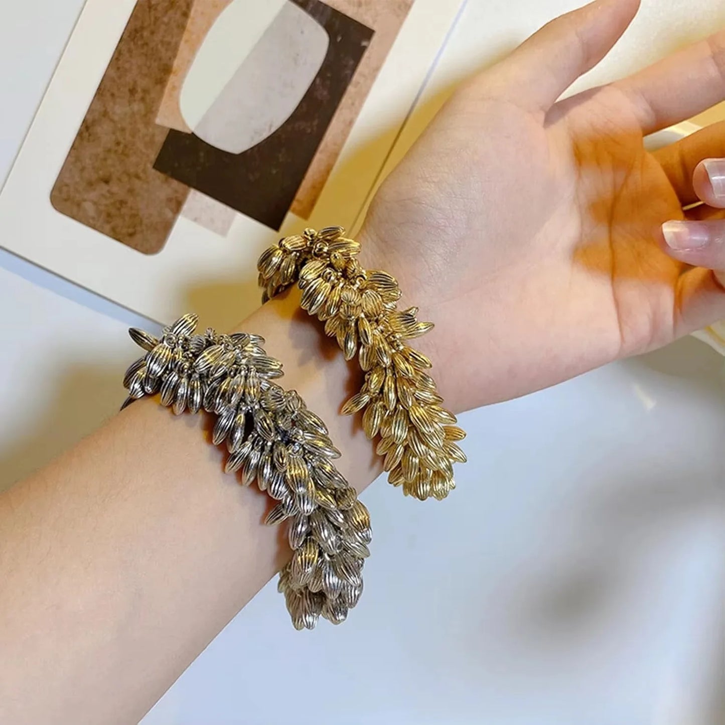 2 Pcs Wheat Hair Ties Boho Hair Tie