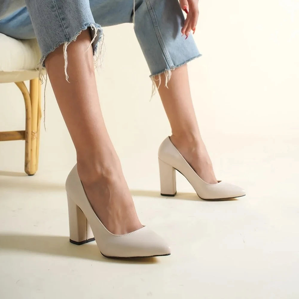 Big Size 34-45 Thick Heel Women Shoes Chunky Heel for Women Fashion Ladies Block Heel