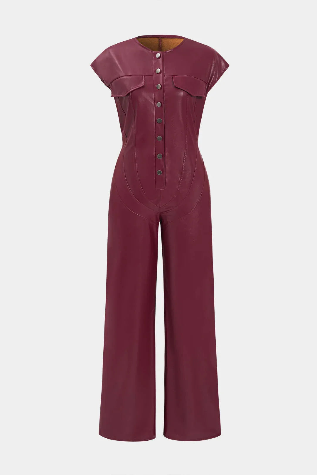 Women's Slim Fit Jumpsuit - Short Sleeve Sexy Button Front with Pockets, Casual Streetwear Outfit