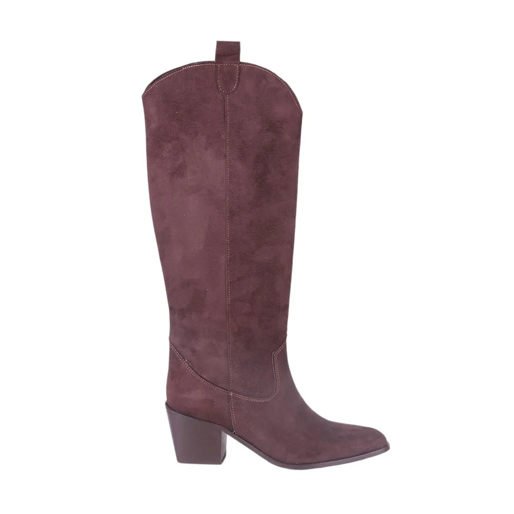 Brown Cowboy Boots Knee High  Fashion Long Tall Boot