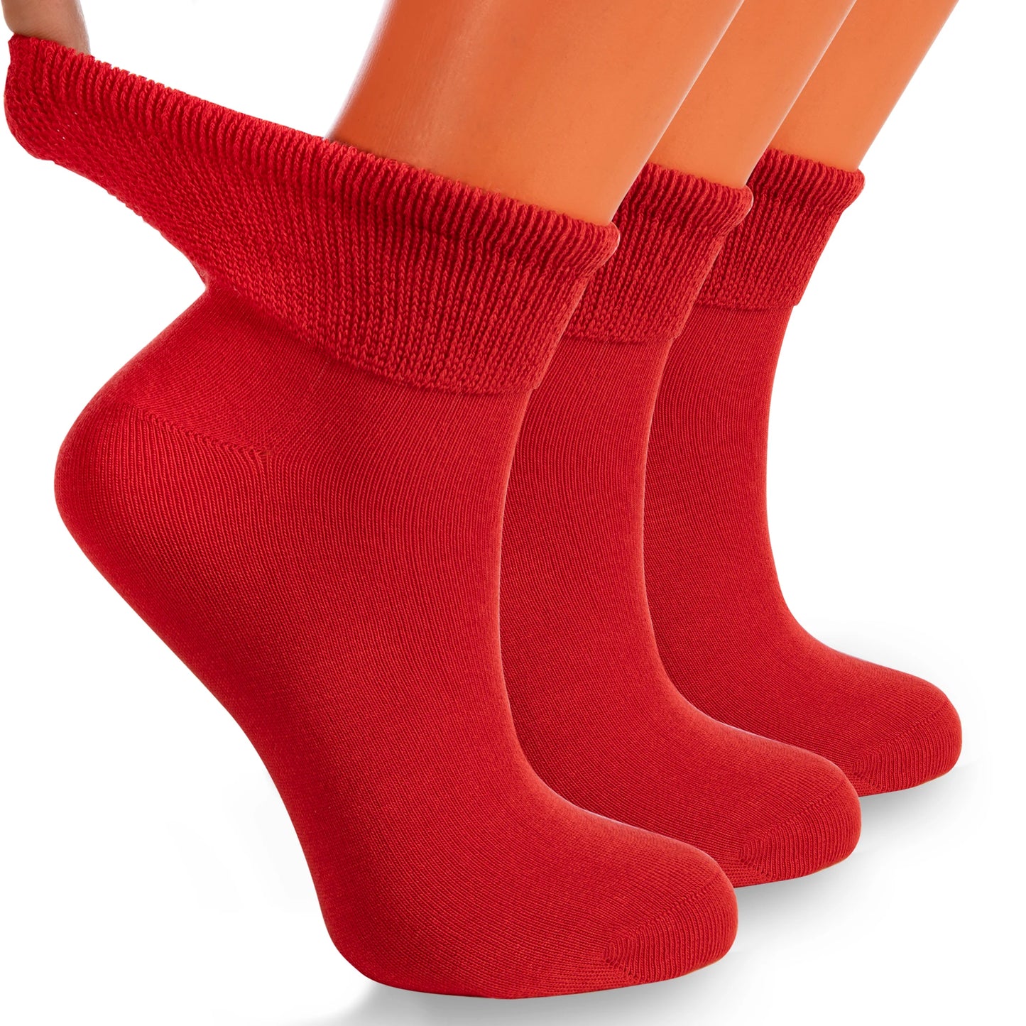 Cotton Diabetic Ankle Socks 3 Pairs Shoe Size 9-11