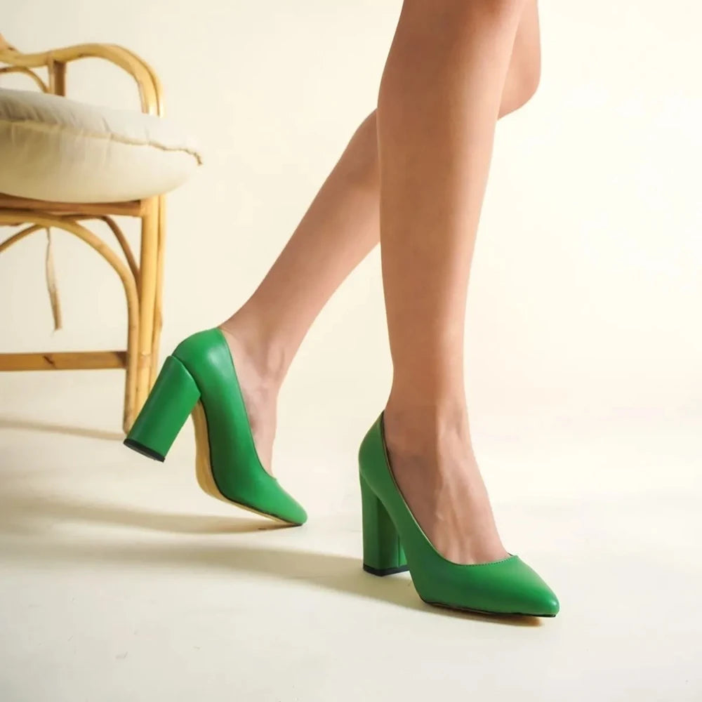 Big Size 34-45 Thick Heel Women Shoes Chunky Heel for Women Fashion Ladies Block Heel