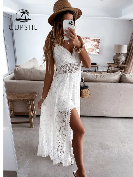 V-neck Thin Straps Jumpsuit For Women  Sexy Smocking Beach  Maxi Slip Dress Built-in Shorts
