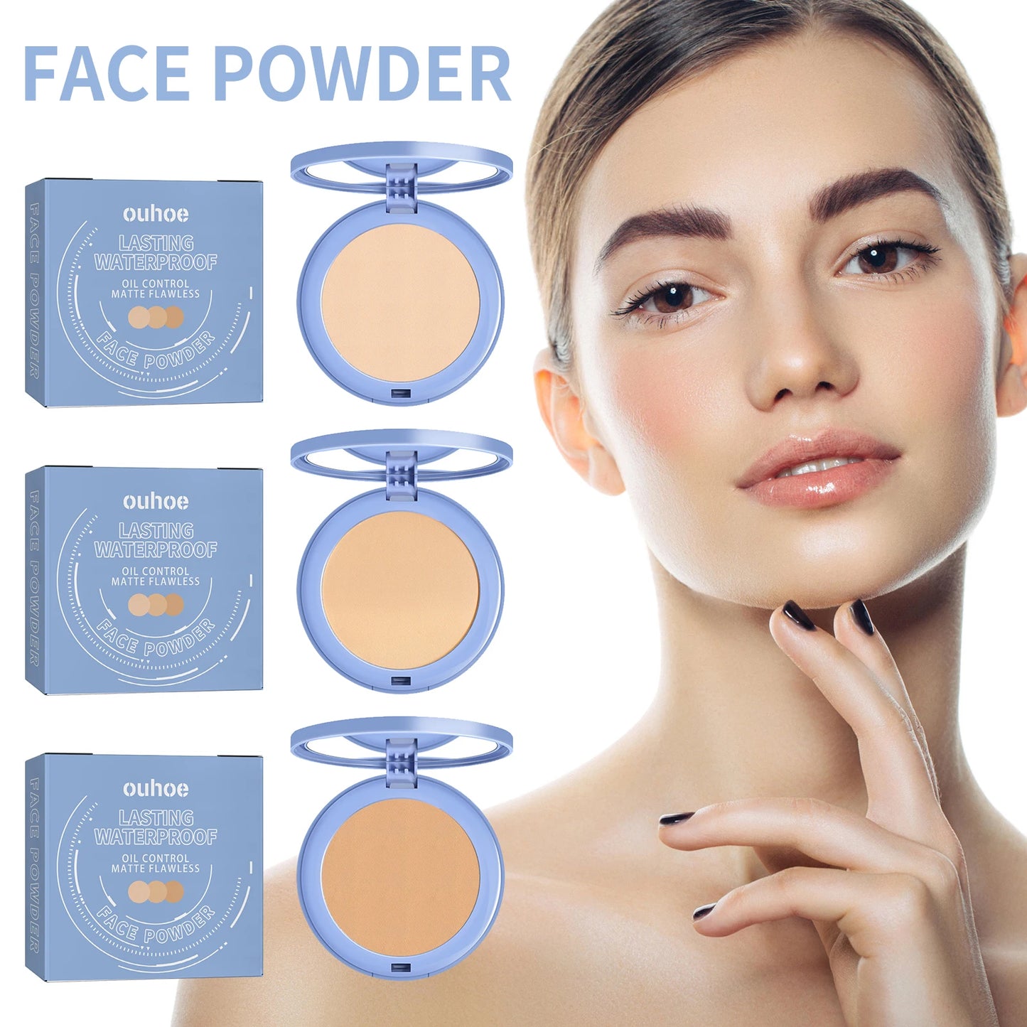 Face Loose Powder Foundation 3 Colors Oil Control Long Lasting Waterproof Makeup