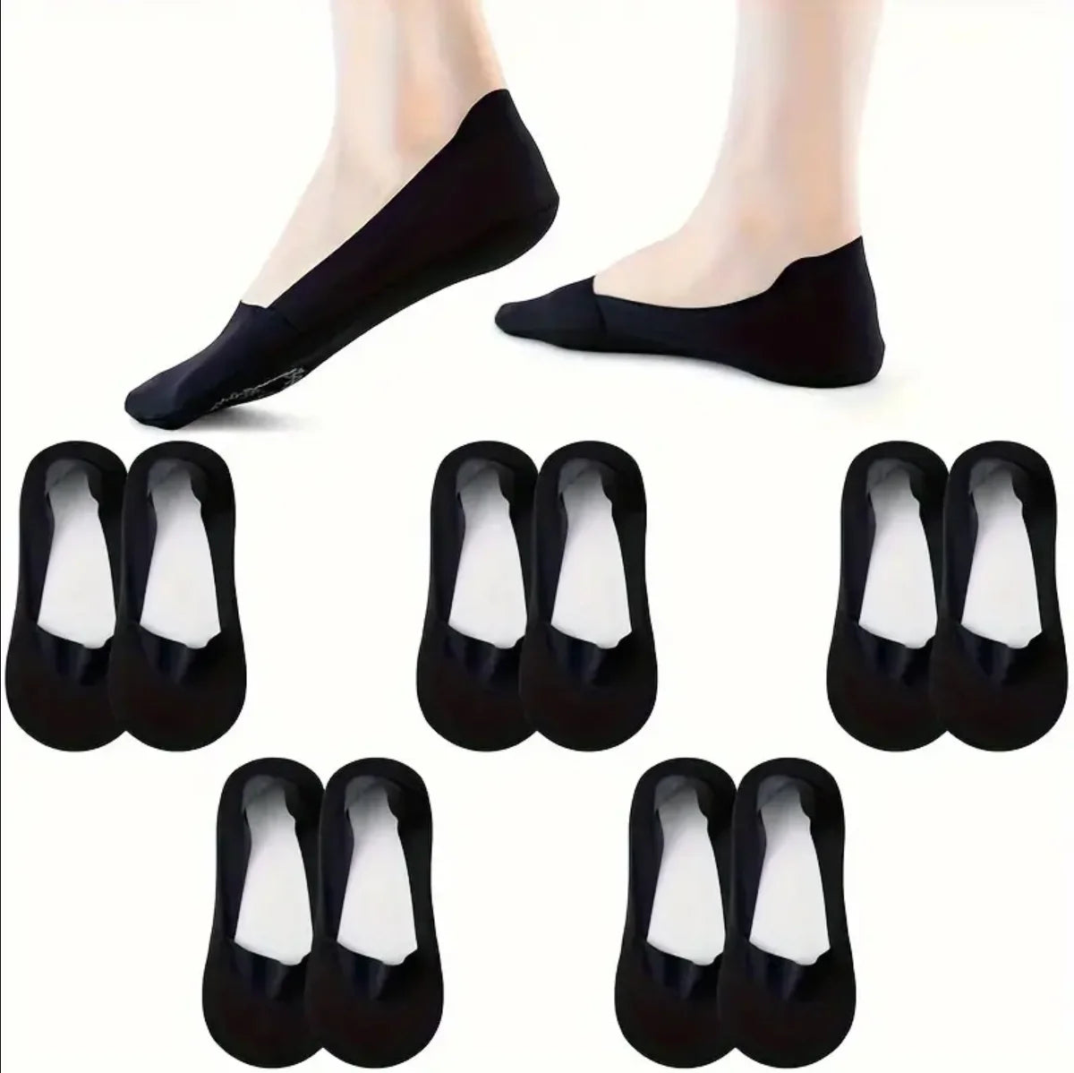No Show Socks  5-8 Pairs Low Cut Liner Non Slip Socks  Footies Invisible Socks