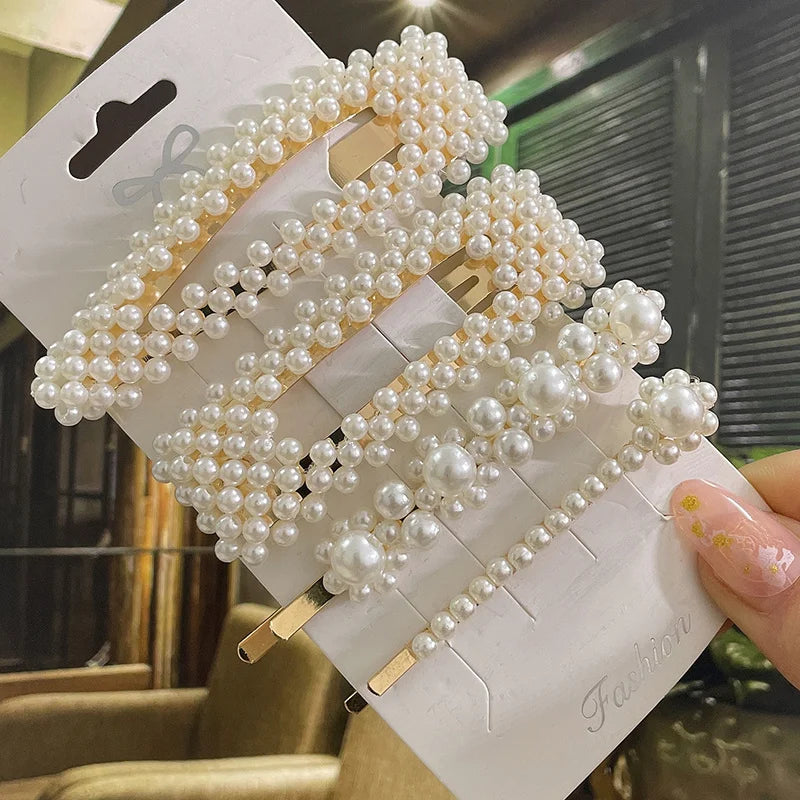 Simulated Pearl Hair Clips For Women Hairpins Geometric Hair Barrettes Fashion Hairgrip Hair Accessories