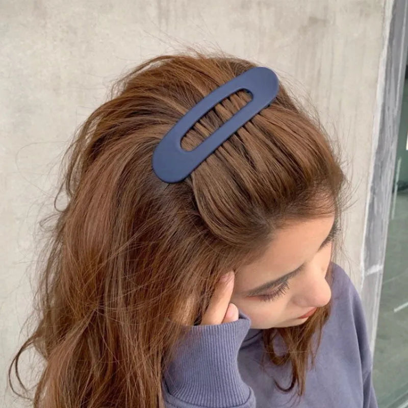 Frosted Large Hair Clips For Women Girl Hair Accessories Fashion Color Solid Acrylic Hairpins Toothed Non-slip BB Barrette