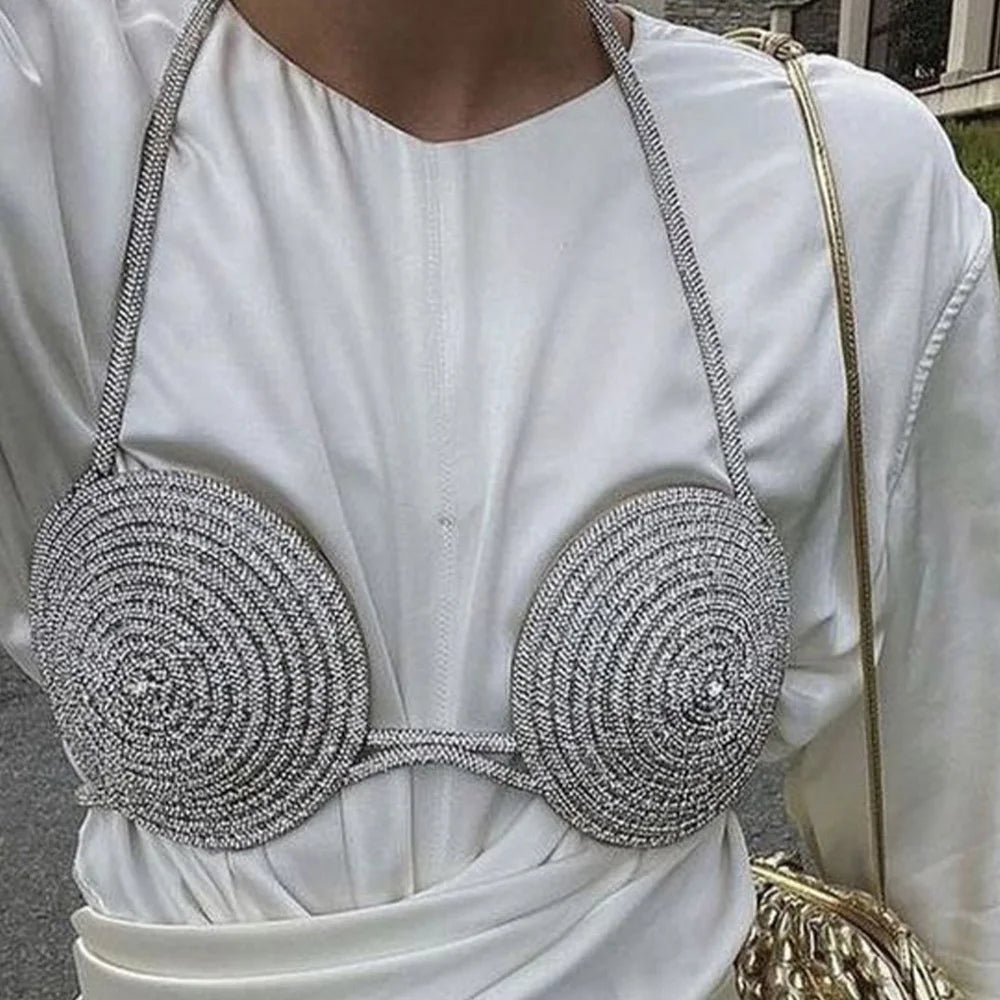 Rhinestone Body Chain Bra Harness Lingerie  Accessories Crystal  Bra Jewelry