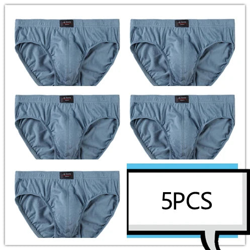 100% Cotton Briefs Mens Comfortable Underpants Man Underwear M/L/XL/2XL/3XL/4XL/5XL 5pcs/Lot