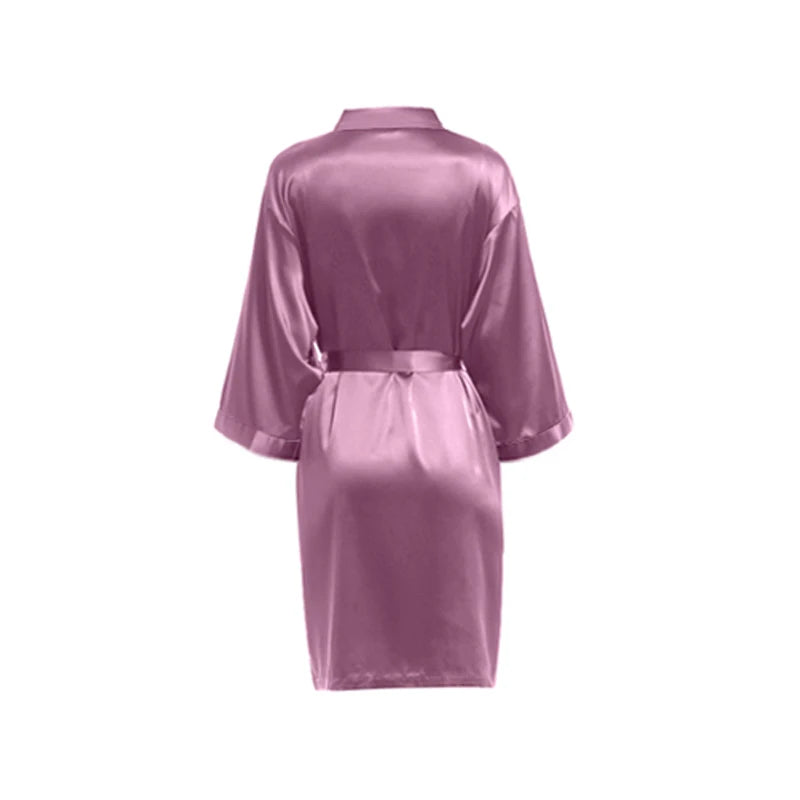 Women Matte Satin Plain colors thick satin Sleepwear Casual Home wear
