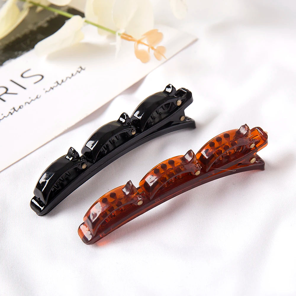 Double Layer Bands Clip Hairbands Fashion Plastic Braided Headband Knitting Women's Headwear Hair Accessories Pearl