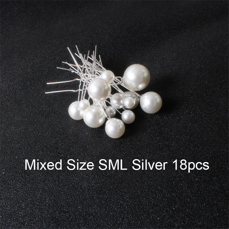 Women U-shaped Pin Metal Barrette Clip Hairpins Simulated Pearl Hair Accessories Hairstyle Design Tools