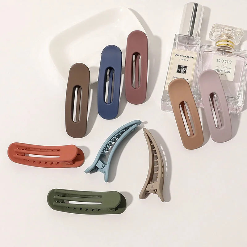 Frosted Large Hair Clips For Women Girl Hair Accessories Fashion Color Solid Acrylic Hairpins Toothed Non-slip BB Barrette