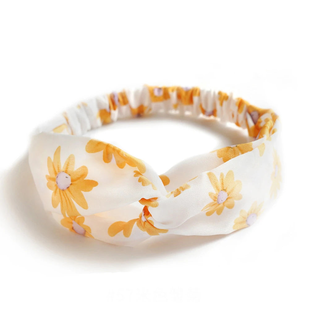 Fashion Women Summer Bohemian Hair Bands Print Headbands Vintage Cross Turban Bandage Bandanas Hair Bands Hair Accessories
