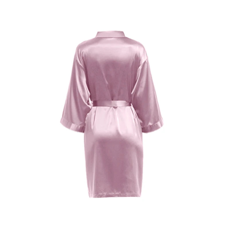 Women Matte Satin Plain colors thick satin Sleepwear Casual Home wear
