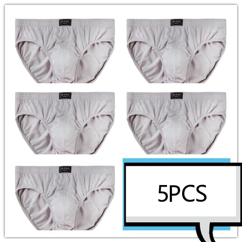 100% Cotton Briefs Mens Comfortable Underpants Man Underwear M/L/XL/2XL/3XL/4XL/5XL 5pcs/Lot