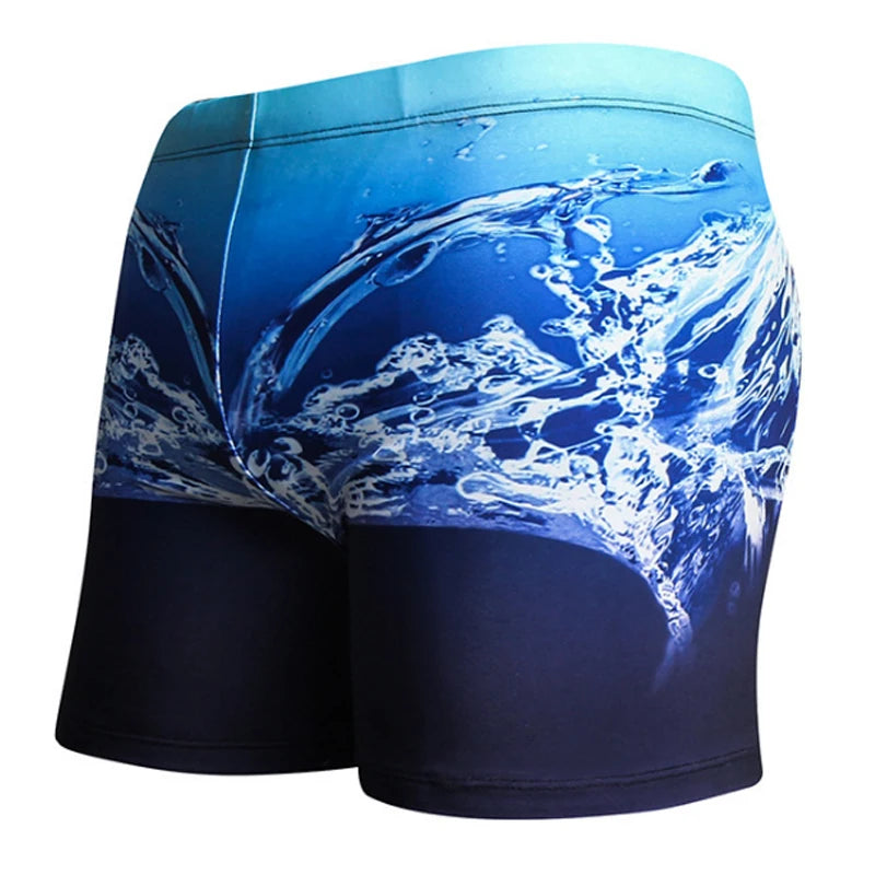 Multi Prints Men Elastic Swimming Trunk Swimwear Beach Swim Sport Short Briefs Surfing Summer Swimsuit Boxer Shorts Bathing Suit