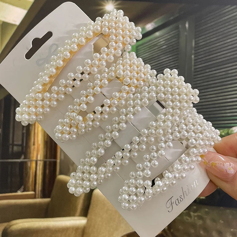 Simulated Pearl Hair Clips For Women Hairpins Geometric Hair Barrettes Fashion Hairgrip Hair Accessories