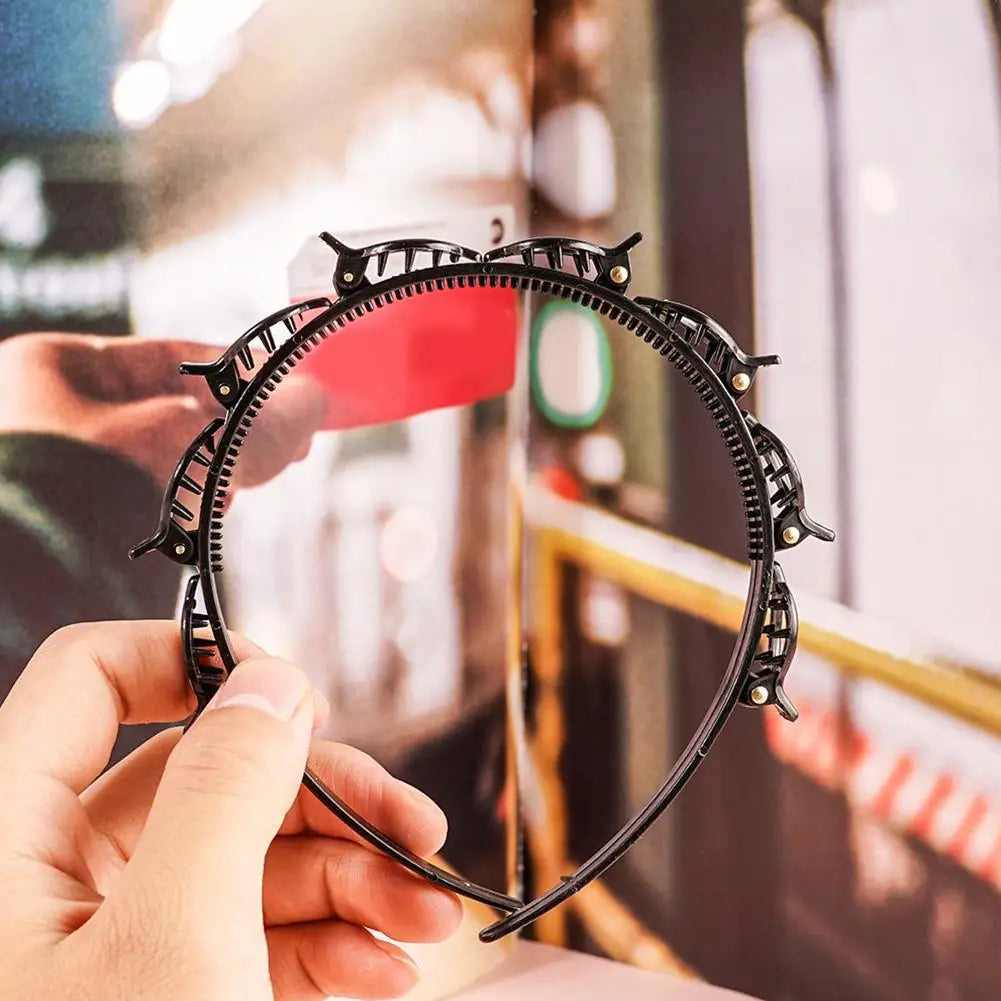 Double Bangs Hairstyle Hair Clips Hairpin Head Hoop Twist Plait Clip Front Hairclips Hair Hoop Women Headband Headwear