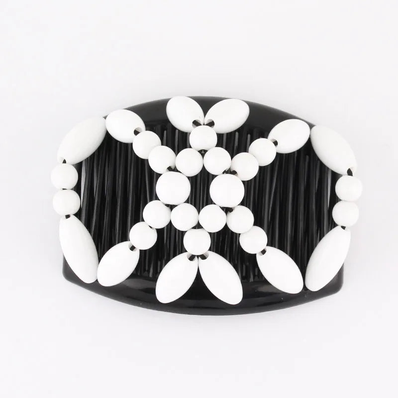 Beads Hair Combs Shiny Rhinestone Beaded Hair Claws Magic Tuck Comb Updo Accessories Elastic Headwear Bun Ponytail Holder