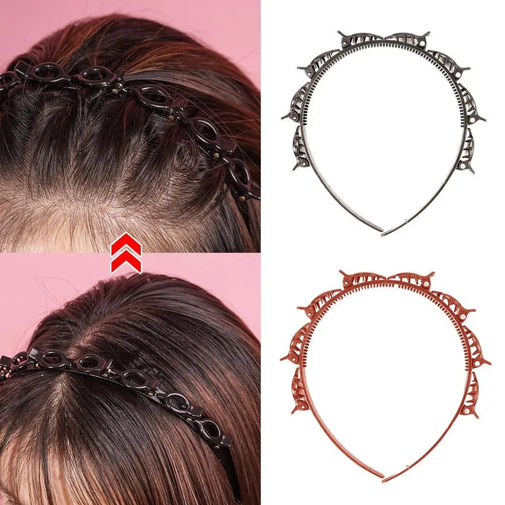 Double Bangs Hairstyle Hair Clips Hairpin Head Hoop Twist Plait Clip Front Hairclips Hair Hoop Women Headband Headwear