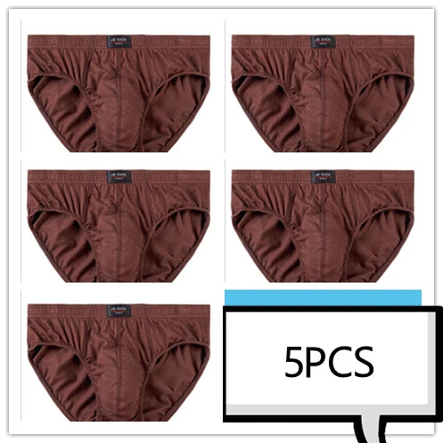 100% Cotton Briefs Mens Comfortable Underpants Man Underwear M/L/XL/2XL/3XL/4XL/5XL 5pcs/Lot