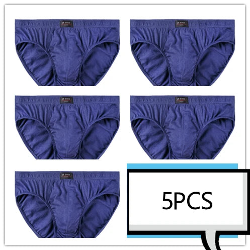 100% Cotton Briefs Mens Comfortable Underpants Man Underwear M/L/XL/2XL/3XL/4XL/5XL 5pcs/Lot