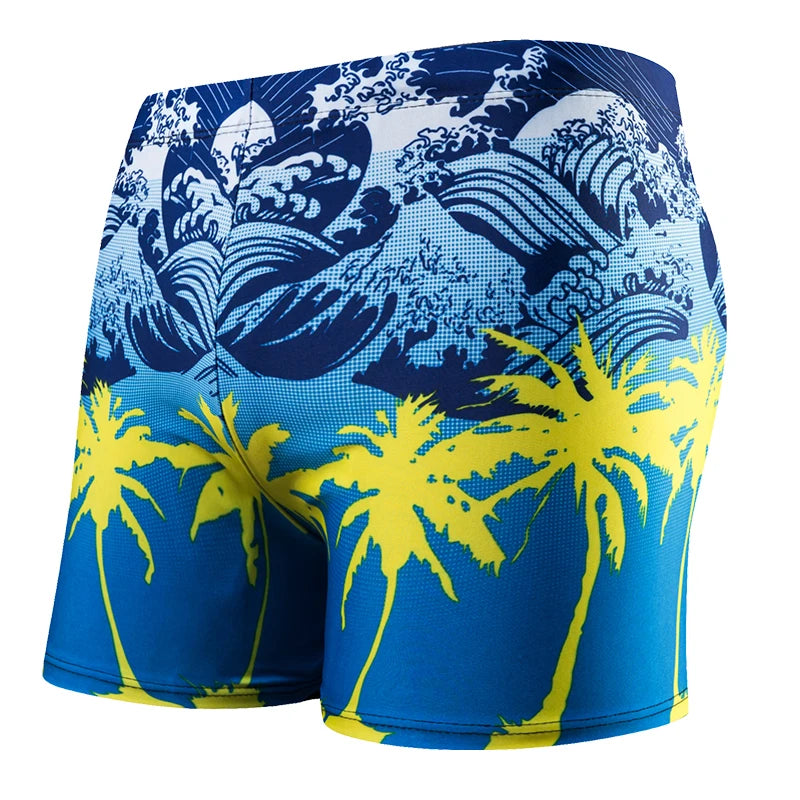 Multi Prints Men Elastic Swimming Trunk Swimwear Beach Swim Sport Short Briefs Surfing Summer Swimsuit Boxer Shorts Bathing Suit