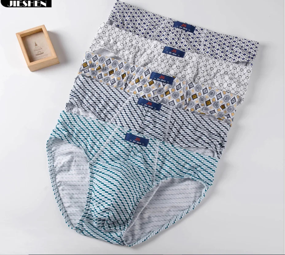 100% Cotton Briefs Mens Comfortable Underpants Man Underwear M/L/XL/2XL/3XL/4XL/5XL 5pcs/Lot