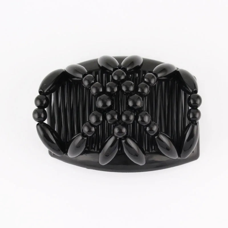 Beads Hair Combs Shiny Rhinestone Beaded Hair Claws Magic Tuck Comb Updo Accessories Elastic Headwear Bun Ponytail Holder