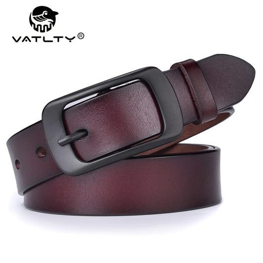 Stylish Leather Belt Alloy Buckle Natural Cowhide 2.8cm