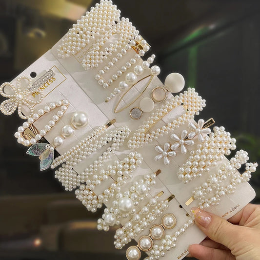 Simulated Pearl Hair Clips For Women Hairpins Geometric Hair Barrettes Fashion Hairgrip Hair Accessories