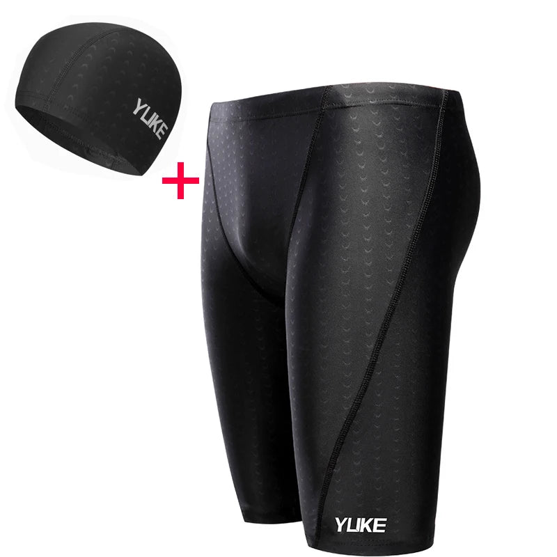 Men Swimming Shorts Waterproof Competition Swim Equipment Goggles with Ear-plug Cap Case Trunks Briefs Swimwear Half Pants