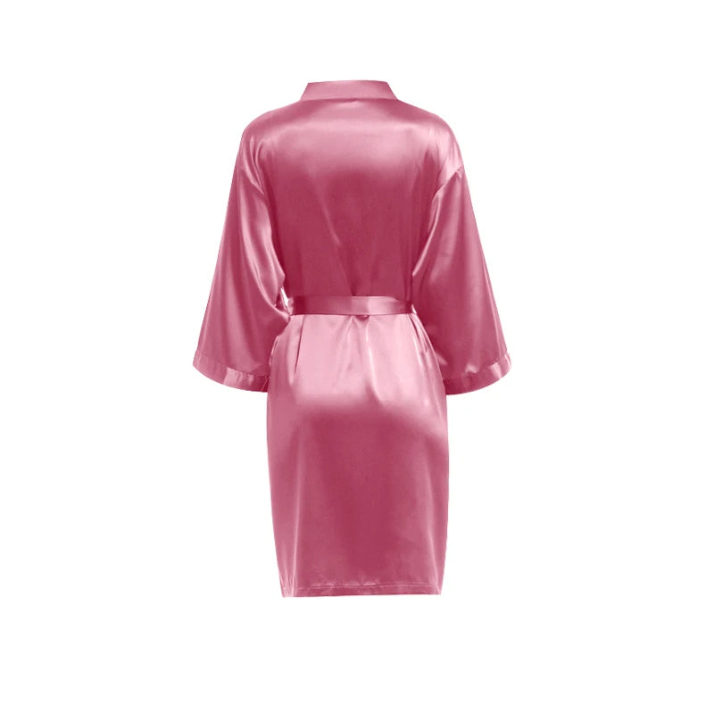 Women Matte Satin Plain colors thick satin Sleepwear Casual Home wear