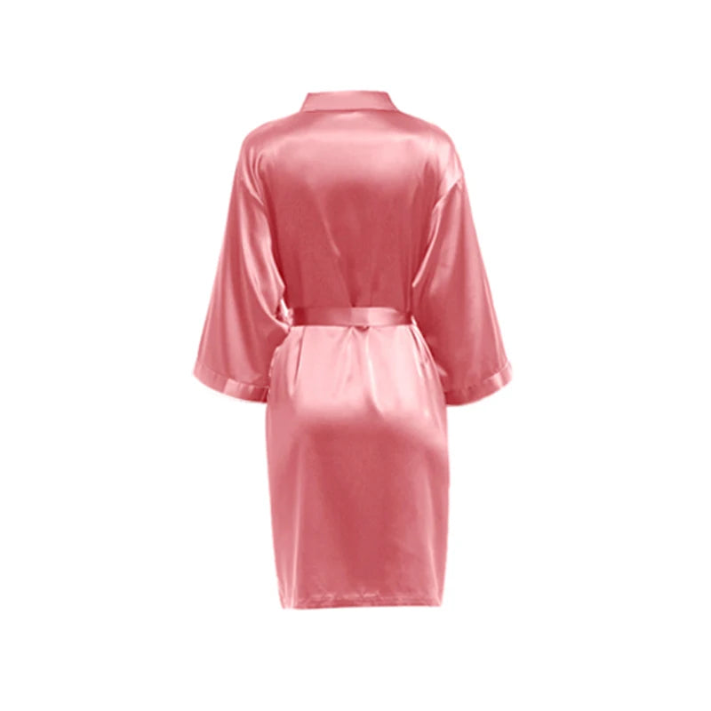Women Matte Satin Plain colors thick satin Sleepwear Casual Home wear