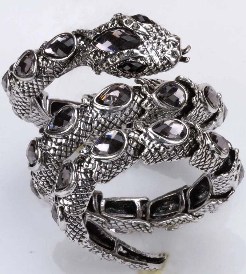 Stretch Snake Bracelet Armlet Upper Arm Cuff  Women  Crystal Bangle Jewelry Gold Silver Color